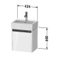 Duravit Ketho.2 - Meuble-vasque 440x434x338 mm, 1 porte, charnières à gauche, blanc mat K25070L18180000 Duravit Ketho.2 - Meuble-vasque 440x434x338 mm, 1 porte, charnières à gauche, blanc mat K25070L18180000