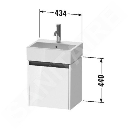 Duravit Ketho.2 - Armoire haute 440x434x338 mm, 1 porte, charnières à droite, blanc mat K25070R18180000