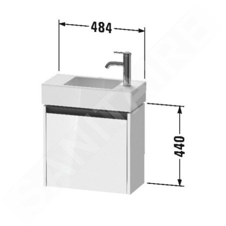 Duravit Ketho.2 - Meuble-vasque 440x484x238 mm, 1 porte, charnières à gauche, graphite mat K25072L49490000