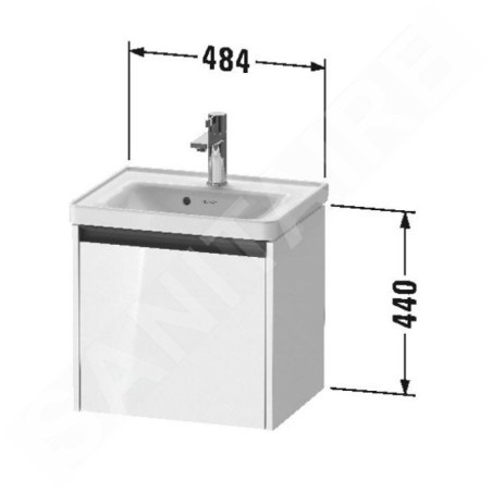 Duravit Ketho.2 - Meuble à lavabo 440x484x375 mm, 1 tiroirs, graphite mat K25080049490000