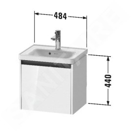 Duravit Ketho.2 - Meuble sous lavabo 440x484x375 mm, 1 tiroir, blanc brillant K25080022220000