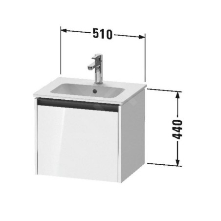 Duravit Ketho.2 - Meuble à lavabo 440x510x420 mm, 1 tiroirs, graphite mat K25061049490000