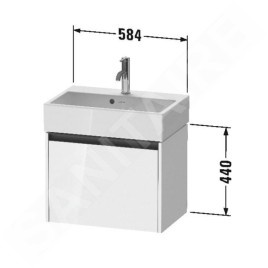 Duravit Ketho.2 - Meuble-vasque, 440x584x390 mm, 1 tiroir, blanc mat K25073018180000