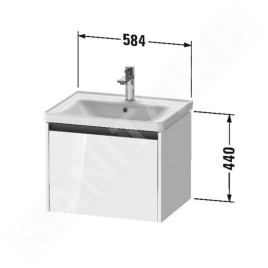 Duravit Ketho.2 - Meuble-vasque, 440x584x455 mm, 1 tiroir, blanc mat K25081018180000