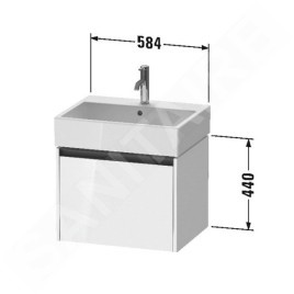 Duravit Ketho.2 - Meuble-vasque, 440x584x460 mm, 1 tiroir, blanc brillant K25075022220000