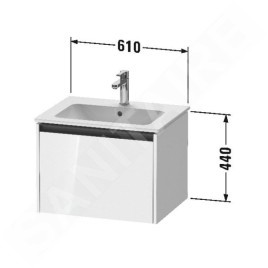 Duravit Ketho.2 - Meuble-vasque, 440x610x480 mm, 1 tiroir, blanc mat K25062018180000