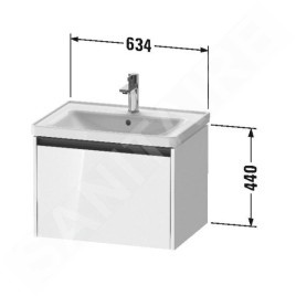 Duravit Ketho.2 - Meuble-vasque, 440x634x455 mm, 1 tiroir, blanc mat K25082018180000