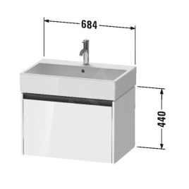 Duravit Ketho.2 - Meuble à lavabo 440x684x460 mm, 1 tiroirs, graphite mat K25076049490000