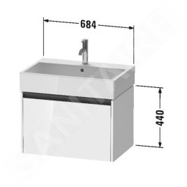 Duravit Ketho.2 - Meuble-vasque, 440x684x460 mm, 1 tiroir, blanc mat K25076018180000