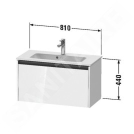 Duravit Ketho.2 - Meuble-vasque, 440x810x390 mm, 1 tiroir, blanc brillant K25056022220000