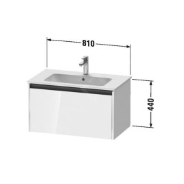 Duravit Ketho.2 - Meuble à lavabo 440x810x480 mm, 1 tiroirs, graphite mat K25063049490000