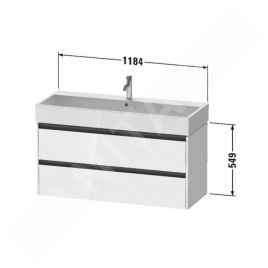 Duravit Ketho.2 - Meuble-vasque, 549x1184x460 mm, 2 tiroirs, graphite mat K25279049490000