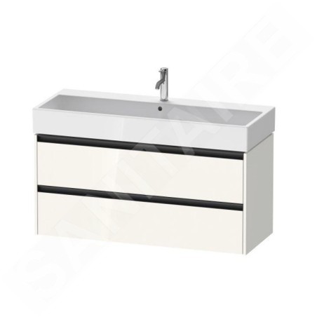 Duravit Ketho.2 - Meuble sous lavabo double 549x1184x460 mm, 2 tiroirs, blanc brillant K25279022220000