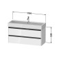 Duravit Ketho.2 - Meuble-vasque, 549x1184x460 mm, 2 tiroirs, blanc mat K25279018180000 Duravit Ketho.2 - Meuble-vasque, 549x1184x460 mm, 2 tiroirs, blanc mat K25279018180000