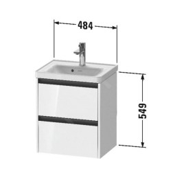 Duravit Ketho.2 - Meuble-vasque, 549x484x375 mm, 2 tiroirs, graphite mat K25280049490000