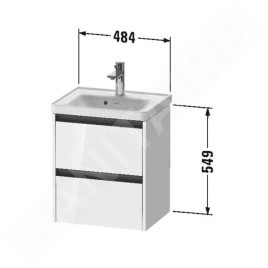 Duravit Ketho.2 - Meuble-vasque, 549x484x375 mm, 2 tiroirs, blanc mat K25280018180000