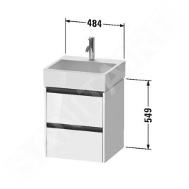 Duravit Ketho.2 - Meuble-vasque, 549x484x460 mm, 2 tiroirs, graphite mat K25274049490000