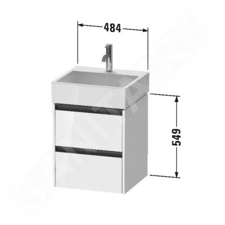 Duravit Ketho.2 - Meuble-vasque, 549x484x460 mm, 2 tiroirs, blanc mat K25274018180000
