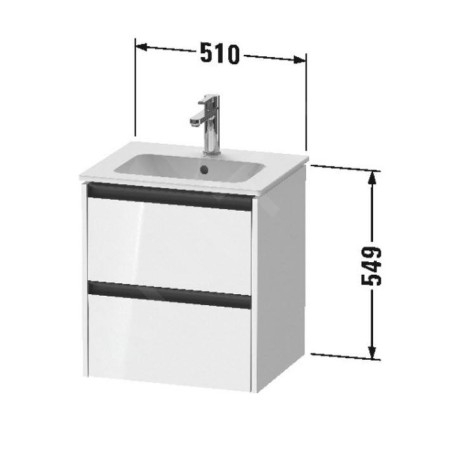 Duravit Ketho.2 - Meuble-vasque, 549x510x420 mm, 2 tiroirs, graphite mat K25261049490000