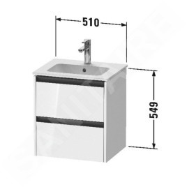 Duravit Ketho.2 - Meuble-vasque, 549x510x420 mm, 2 tiroirs, blanc mat K25261018180000