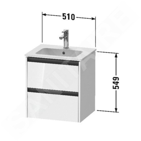 Duravit Ketho.2 - Meuble-vasque, 549x510x420 mm, 2 tiroirs, blanc mat K25261018180000