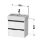 Duravit Ketho.2 - Meuble-vasque, 549x584x390 mm, 2 tiroirs, graphite mat K25273049490000 Duravit Ketho.2 - Meuble-vasque, 549x584x390 mm, 2 tiroirs, graphite mat K25273049490000