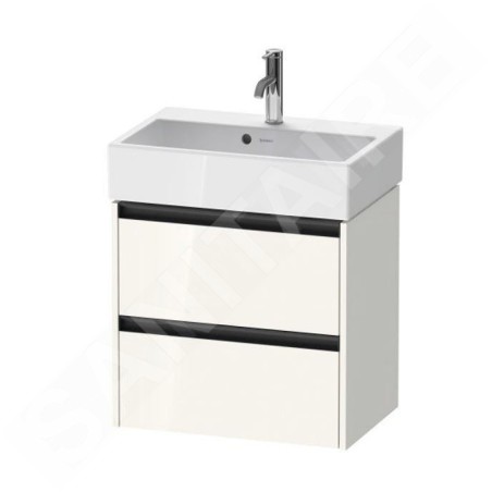 Duravit Ketho.2 - Meuble-vasque, 549x584x390 mm, 2 tiroirs, blanc brillant K25273022220000