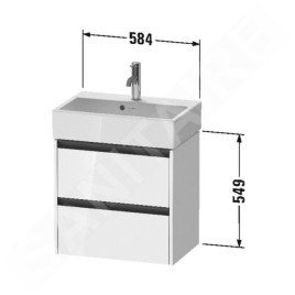 Duravit Ketho.2 - Meuble-vasque, 549x584x390 mm, 2 tiroirs, blanc mat K25273018180000