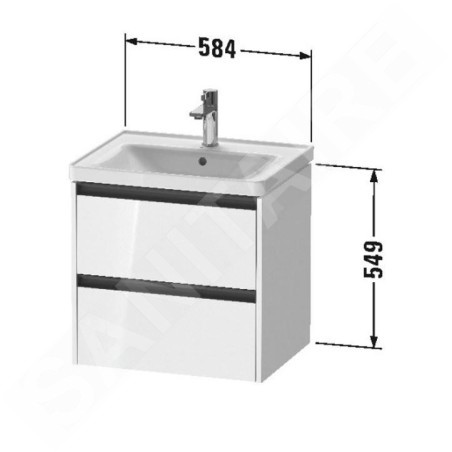 Duravit Ketho.2 - Meuble-vasque, 549x584x455 mm, 2 tiroirs, graphite mat K25281049490000