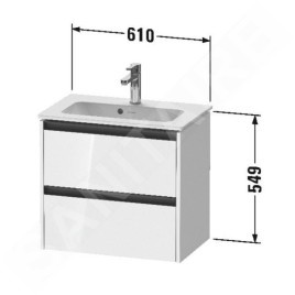 Duravit Ketho.2 - Meuble-vasque, 549x610x390 mm, 2 tiroirs, blanc brillant K25255022220000