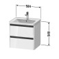 Duravit Ketho.2 - Meuble-vasque, 549x584x455 mm, 2 tiroirs, blanc brillant K25281022220000 Duravit Ketho.2 - Meuble-vasque, 549x584x455 mm, 2 tiroirs, blanc brillant K25281022220000