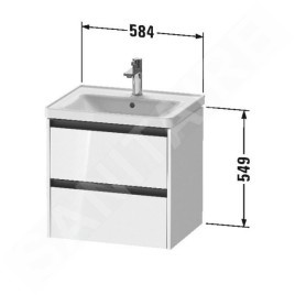 Duravit Ketho.2 - Meuble-vasque, 549x584x455 mm, 2 tiroirs, blanc mat K25281018180000