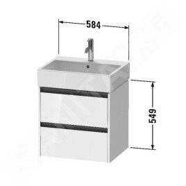 Duravit Ketho.2 - Meuble-vasque, 549x584x460 mm, 2 tiroirs, graphite mat K25275049490000