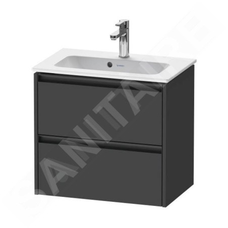 Duravit Ketho.2 - Meuble à lavabo 549x610x390 mm, 2 tiroirs, graphite mat K25255049490000