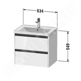 Duravit Ketho.2 - Meuble-vasque, 549x634x455 mm, 2 tiroirs, blanc brillant K25282022220000