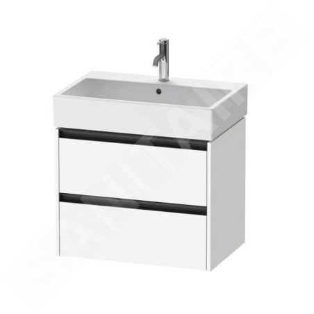 Duravit Ketho.2 - Meuble-vasque, 549x684x460 mm, 2 tiroirs, blanc mat K25276018180000