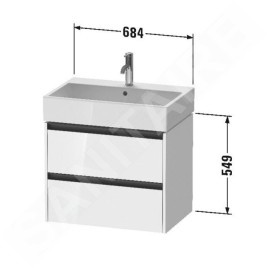 Duravit Ketho.2 - Meuble-vasque, 549x684x460 mm, 2 tiroirs, blanc mat K25276018180000