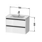 Duravit Ketho.2 - Meuble-vasque, 549x784x455 mm, 2 tiroirs, blanc mat K25283018180000 Duravit Ketho.2 - Meuble-vasque, 549x784x455 mm, 2 tiroirs, blanc mat K25283018180000