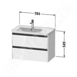 Duravit Ketho.2 - Meuble-vasque, 549x784x455 mm, 2 tiroirs, graphite mat K25285049490000