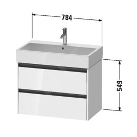 Duravit Ketho.2 - Meuble-vasque, 549x784x460 mm, 2 tiroirs, graphite mat K25277049490000