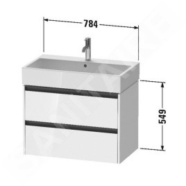 Duravit Ketho.2 - Meuble-vasque, 549x784x460 mm, 2 tiroirs, blanc mat K25277022220000