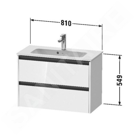 Duravit Ketho.2 - Meuble à lavabo 549x810x390 mm, 2 tiroirs, graphite mat K25256049490000
