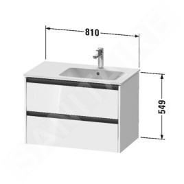 Duravit Ketho.2 - Meuble-vasque, 549x810x480 mm, 2 tiroirs, blanc mat K25268018180000