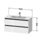 Duravit Ketho.2 - Meuble-vasque, 550x1010x480 mm, 2 tiroirs, graphite mat K25264049490000