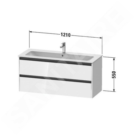 Duravit Ketho.2 - Meuble-vasque, 550x1210x480 mm, 2 tiroirs, blanc mat K25265018180000