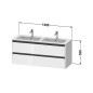Duravit Ketho.2 - Meuble-vasque, 550x1280x480 mm, 2 tiroirs, graphite mat K25266049490000 Duravit Ketho.2 - Meuble-vasque, 550x1280x480 mm, 2 tiroirs, graphite mat K25266049490000