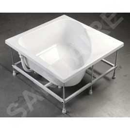Polysan Carmen - Receveur de douche profond 900x900x300 mm, avec construction, Heavy Shell, blanc 29711
