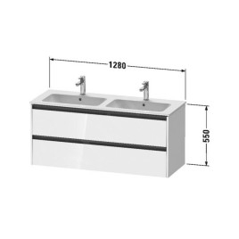 Duravit Ketho.2 - Meuble-vasque, 550x1280x480 mm, 2 tiroirs, blanc brillant K25266022220000