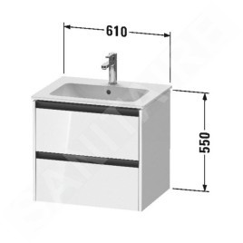 Duravit Ketho.2 - Meuble-vasque, 550x610x480 mm, 2 tiroirs, blanc mat K25262018180000