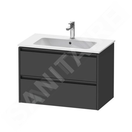 Duravit Ketho.2 - Meuble à lavabo 550x810x480 mm, 2 tiroirs, graphite mat K25263049490000